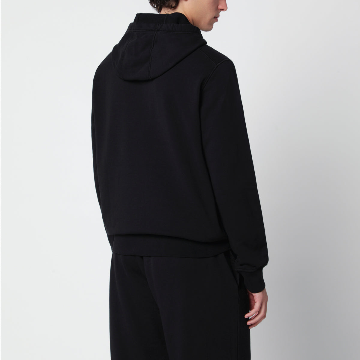 Sweat à capuche noir en coton