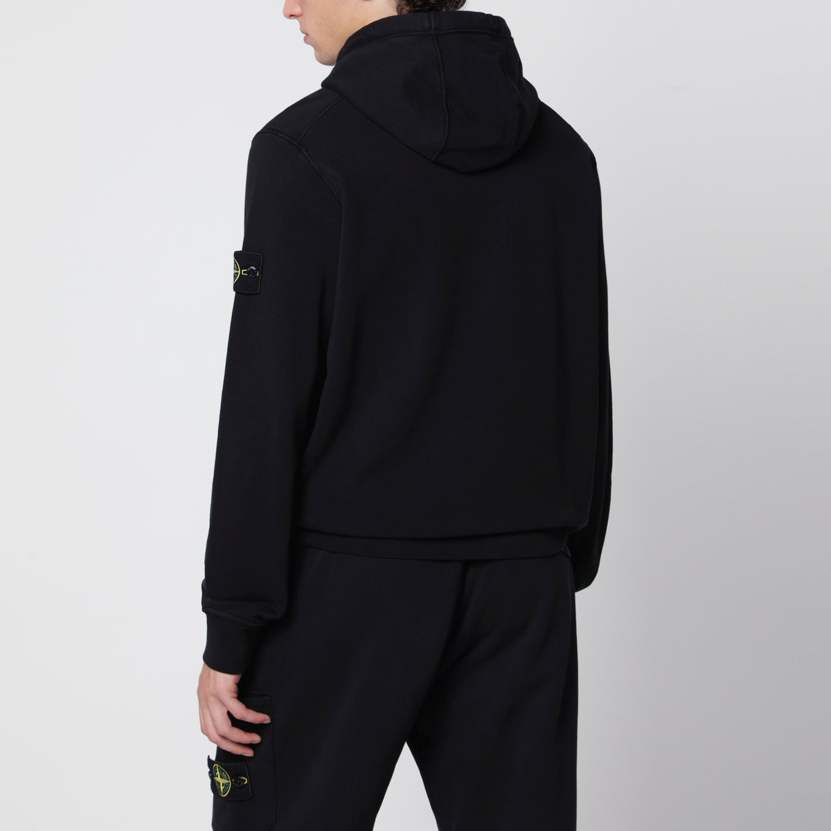 Sweat à capuche noir en coton