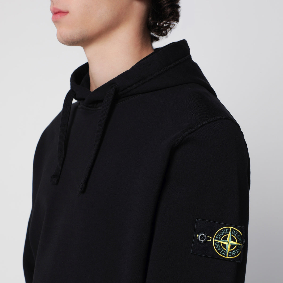 Sweat à capuche noir en coton