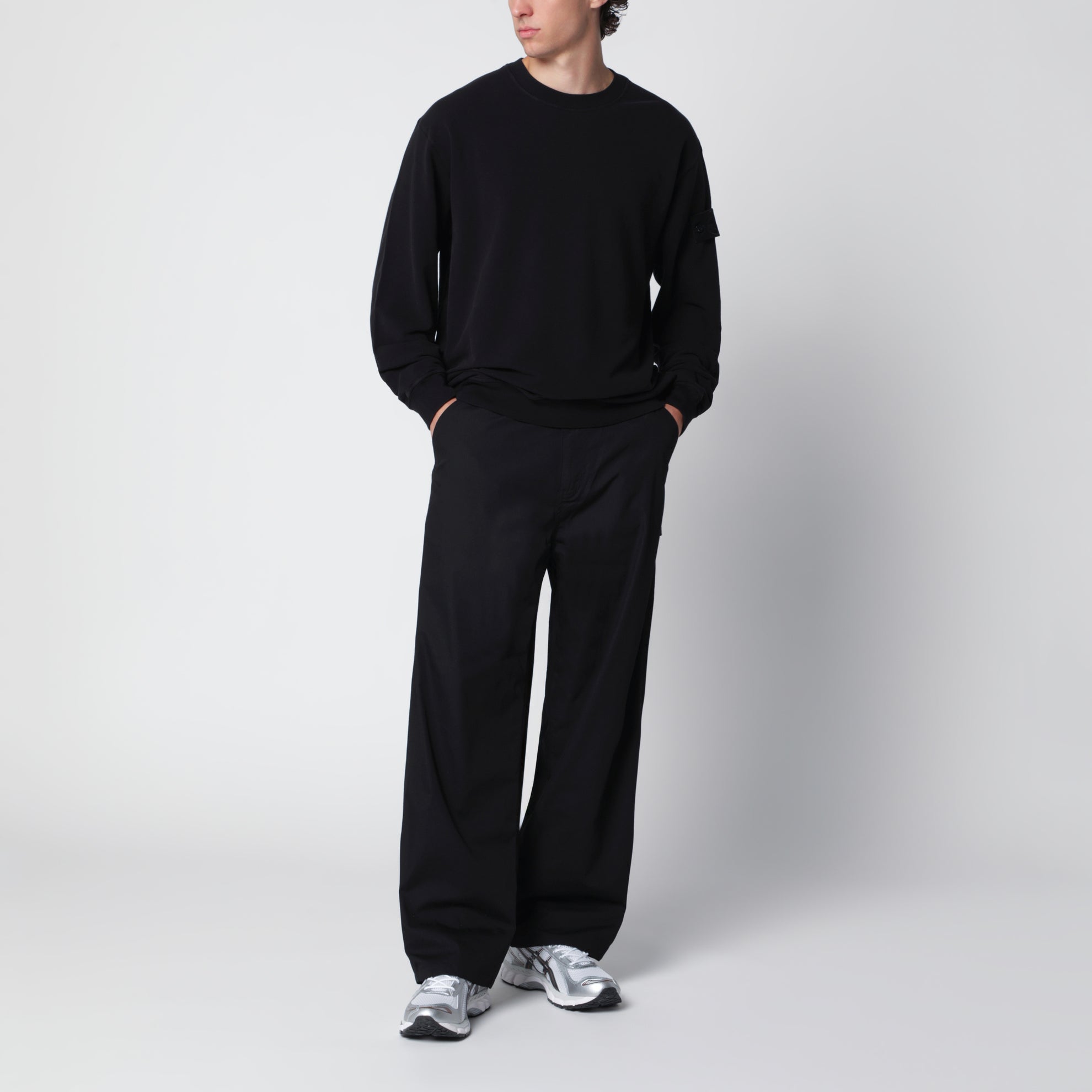 Felpa nera in cotone