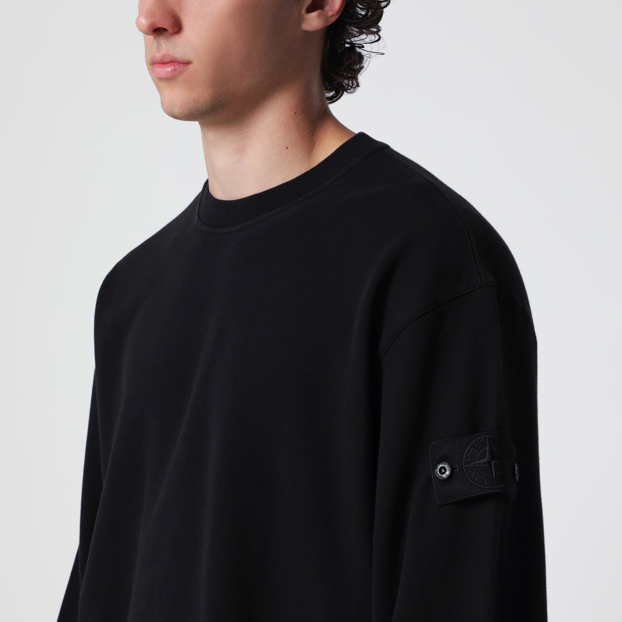 Felpa nera in cotone