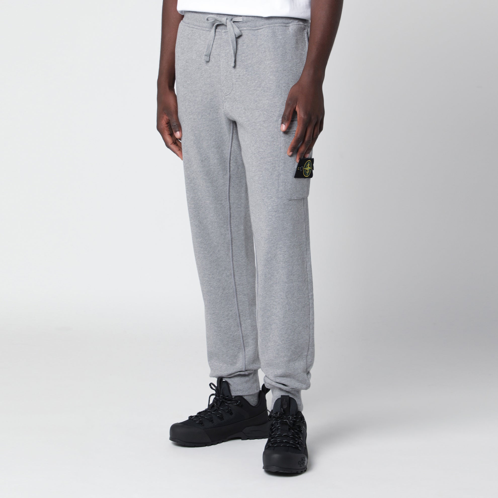 Jogginghose aus Bio-Baumwolle, meliert, grau