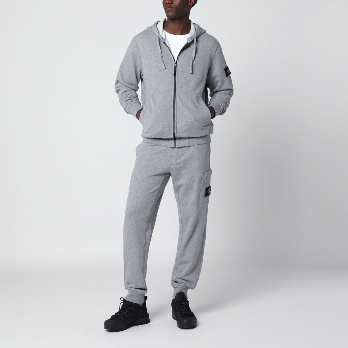Jogginghose aus Bio-Baumwolle, meliert, grau