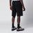 Black organic cotton fleece jogger shorts