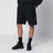 Navy blue jogger shorts in cotton fleece