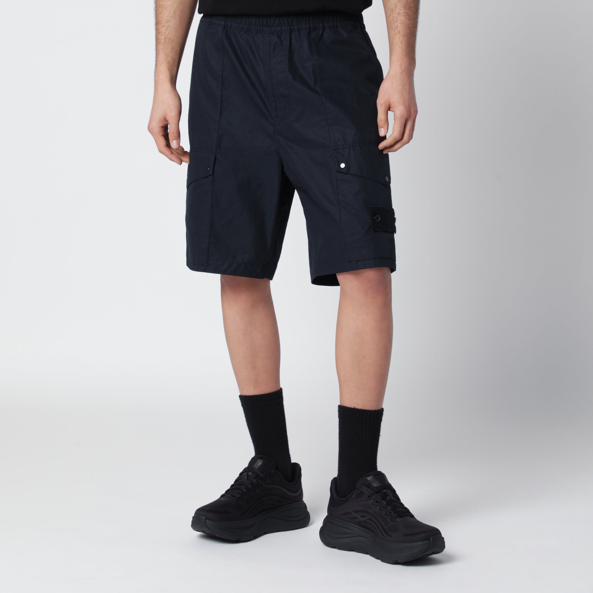 Blue cotton cargo shorts