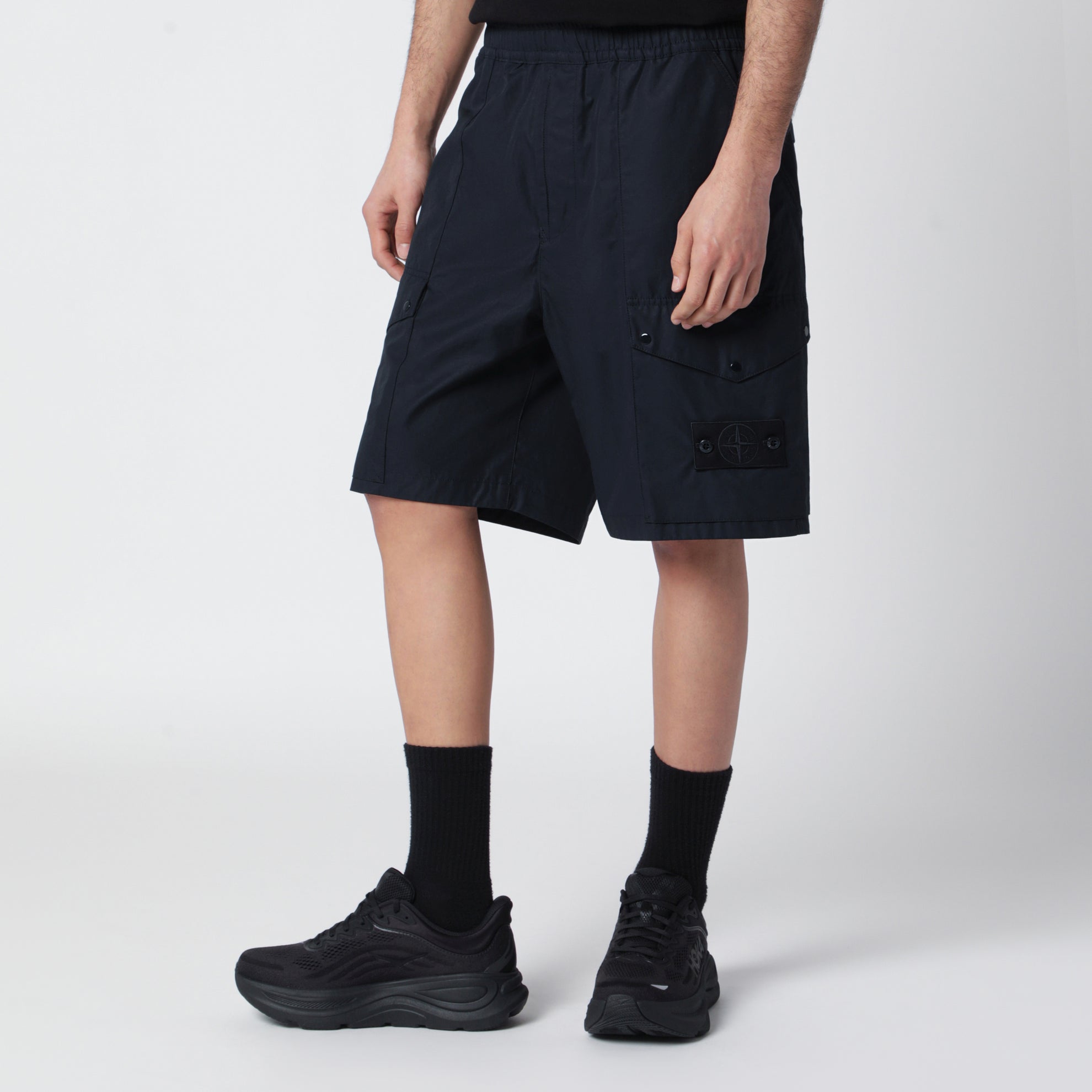 Blue cotton cargo shorts