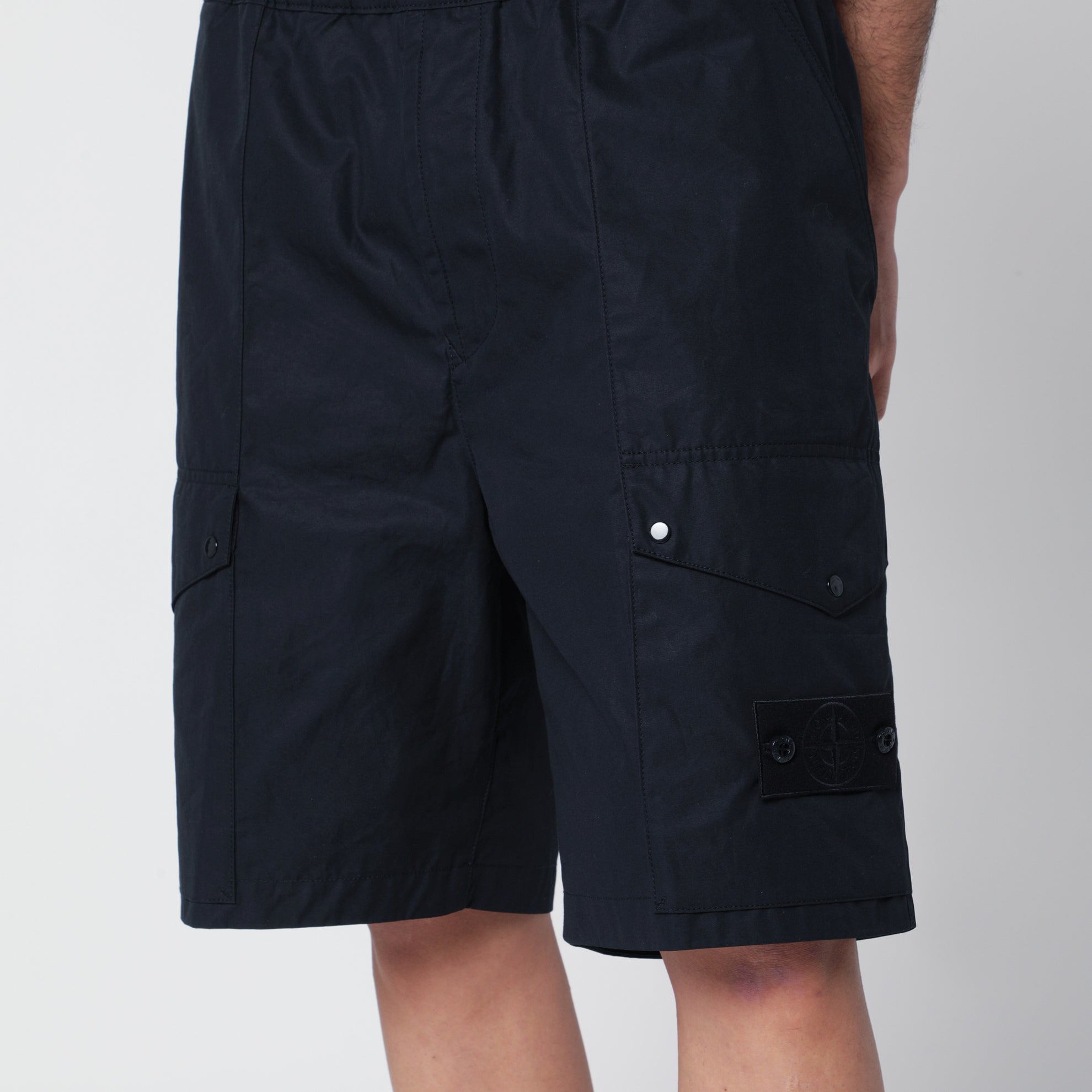 Blue cotton cargo shorts
