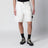 White cotton and nylon ripstop cargo shorts
