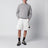 White cotton and nylon ripstop cargo shorts