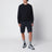 Navy blue stretch cotton cargo shorts