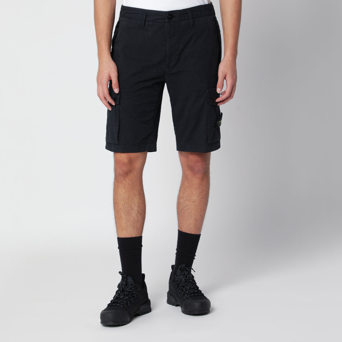 Bermuda cargo bleu marine en coton