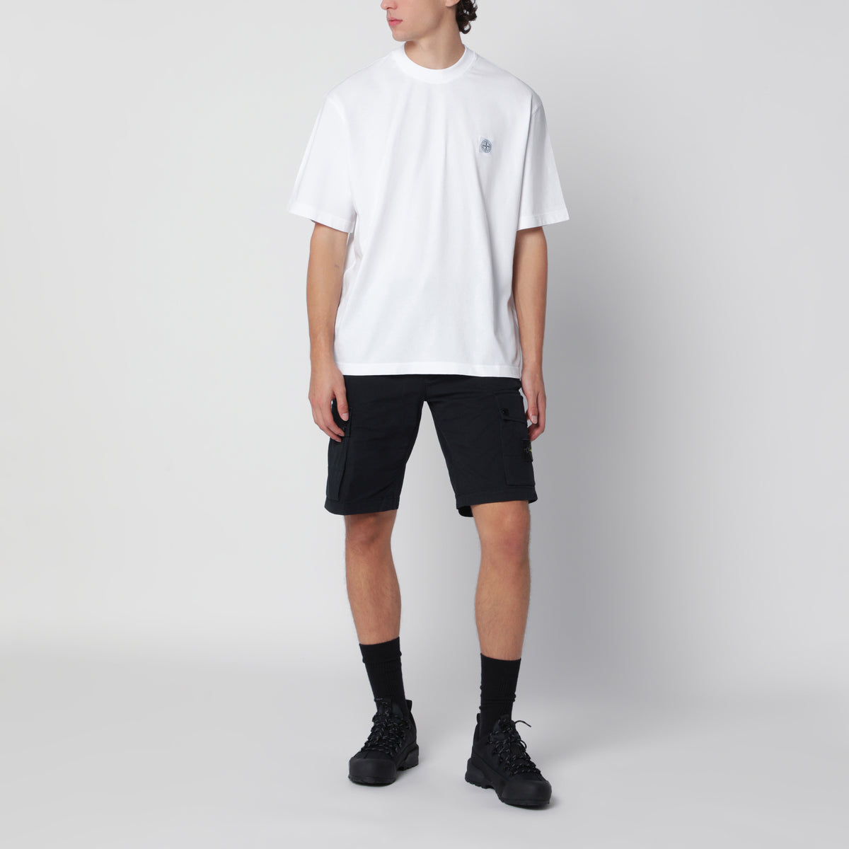 Bermuda cargo bleu marine en coton