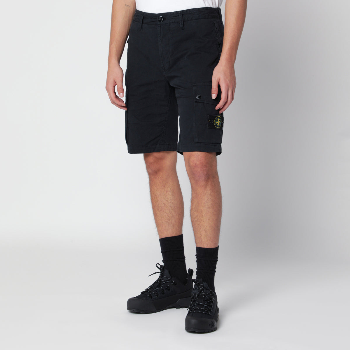 Bermuda cargo bleu marine en coton