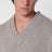 Pull col V en cachemire greige