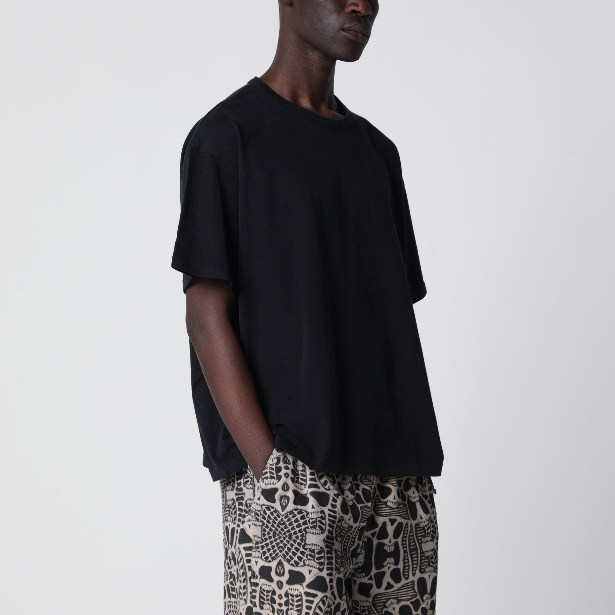 Black oversized cotton T-shirt