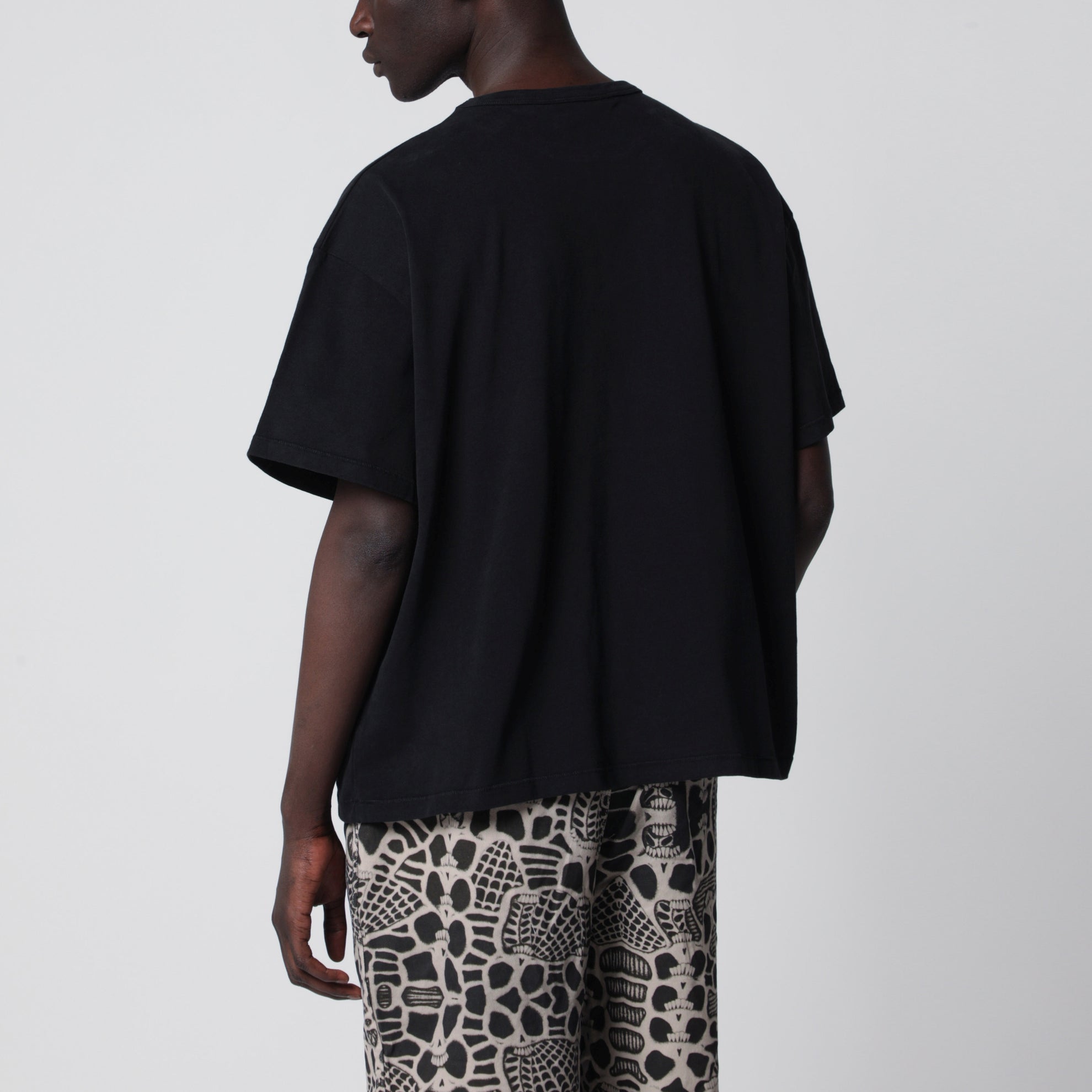 Black oversized cotton T-shirt