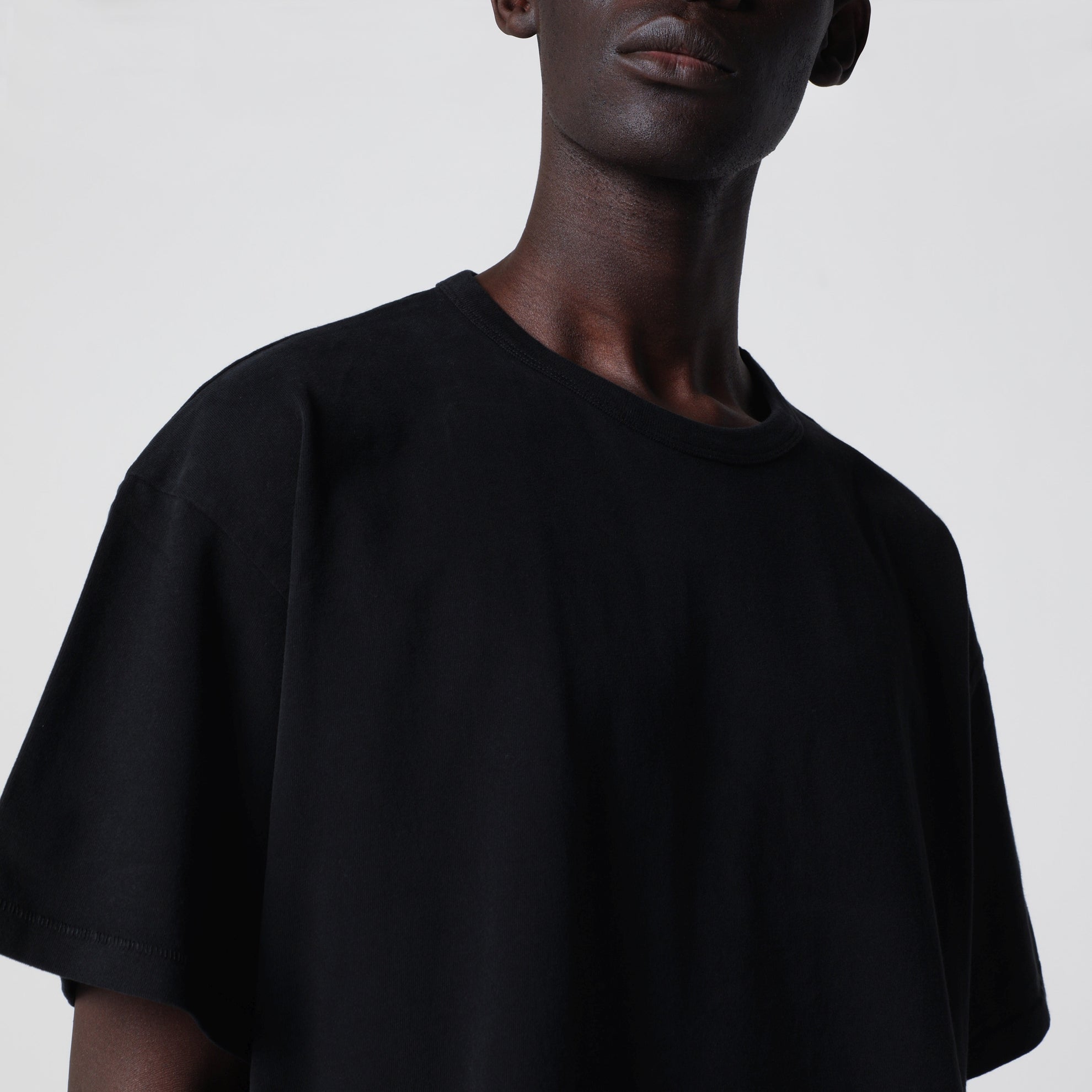 Black oversized cotton T-shirt