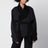 Black cropped belted jacket