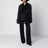 Black cropped belted jacket