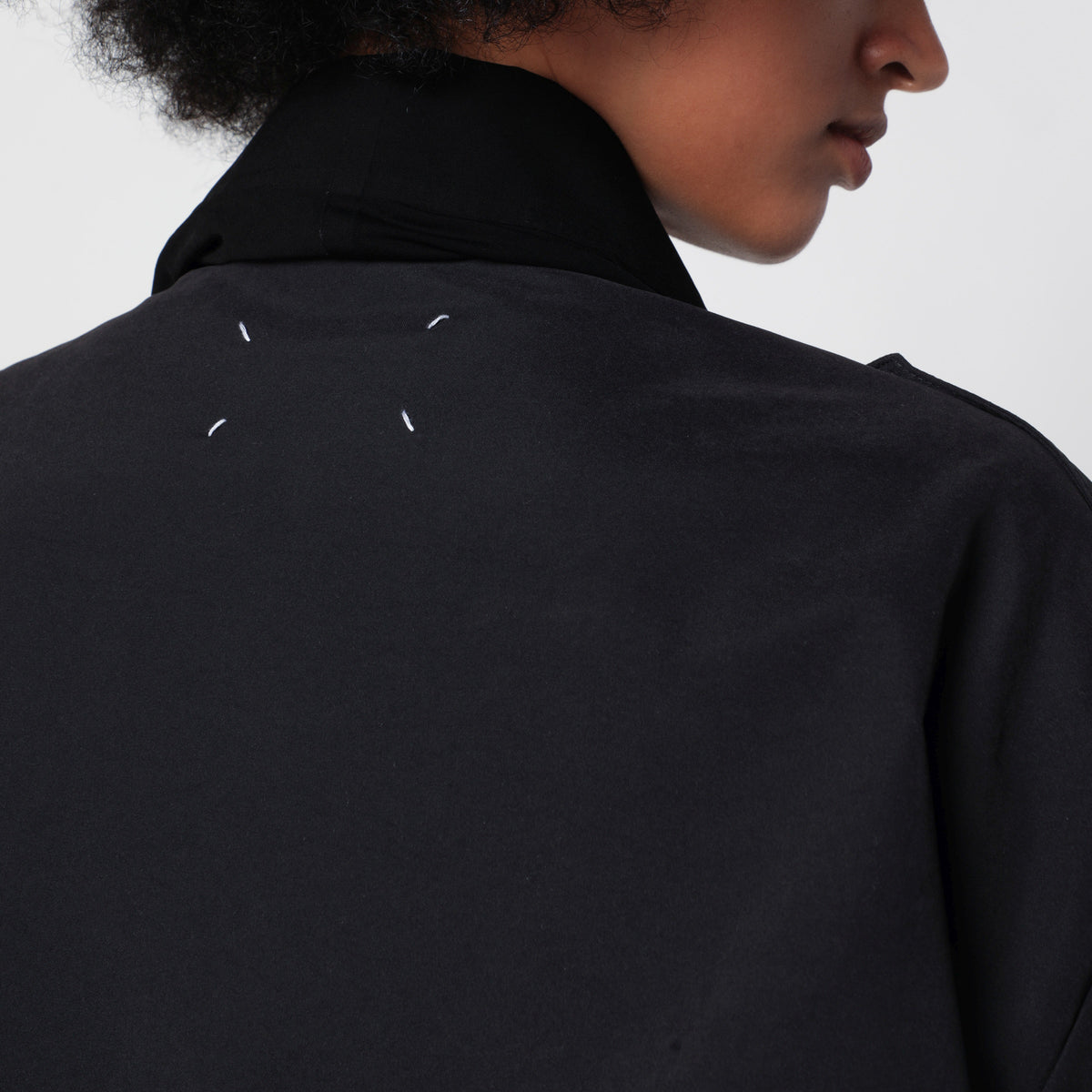 Black cropped belted jacket