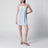 Taped slip dress in cupro light blue
