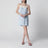 Taped slip dress in cupro light blue