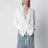 Camicia con scollo a V in popeline di cotone bianca