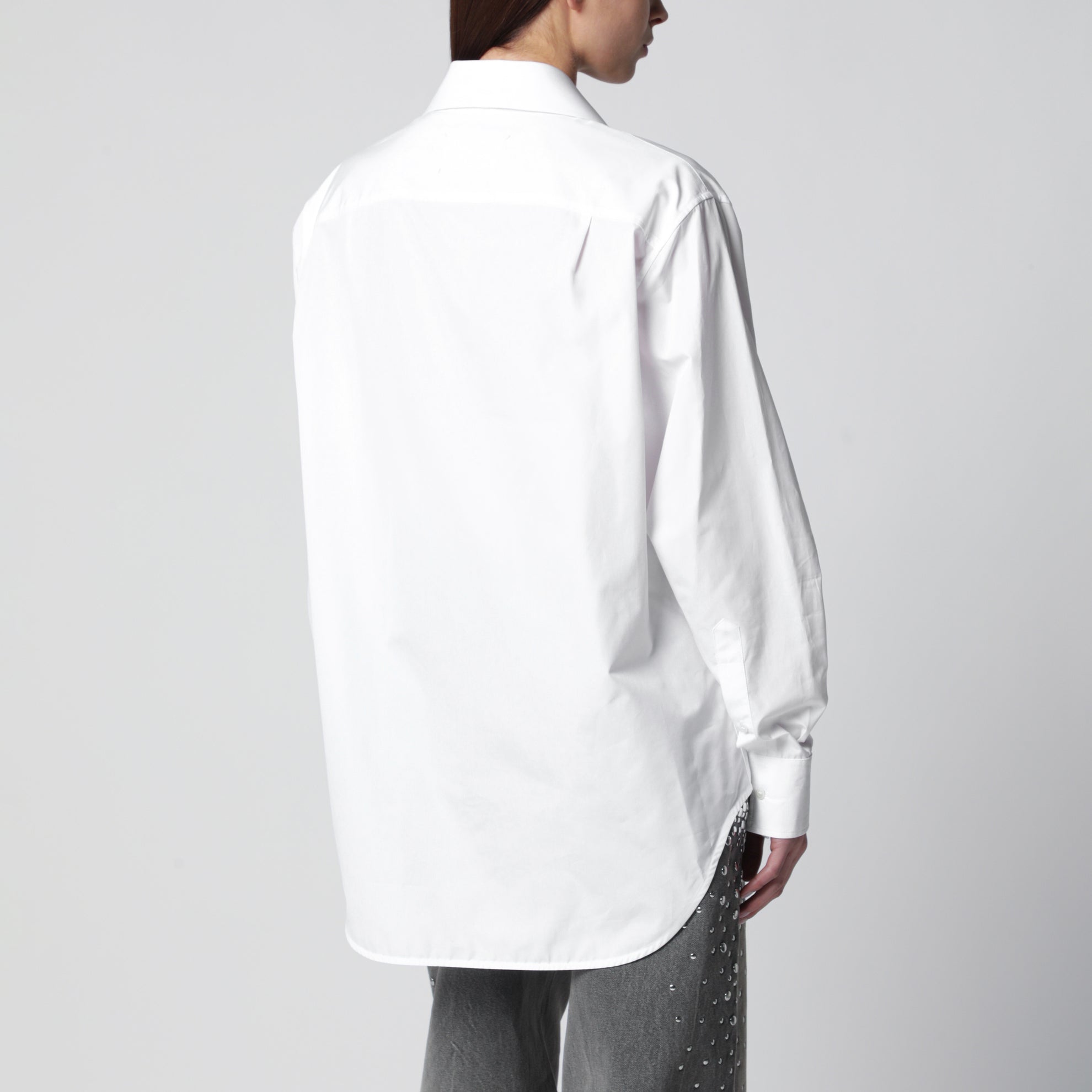 White folded-collar shirt