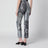 Patchwork trousers with floral sequins, multicolor