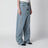 Wide-leg jeans in cotton in ice blue