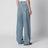 Wide-leg jeans in cotton in ice blue