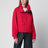 Giacca corta con zip in cotone e seta rossa