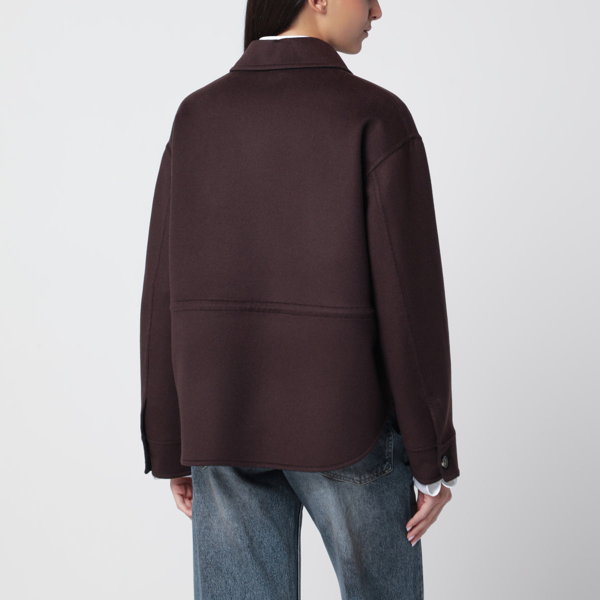 Brown/grey wool and cashmere workwear jacket