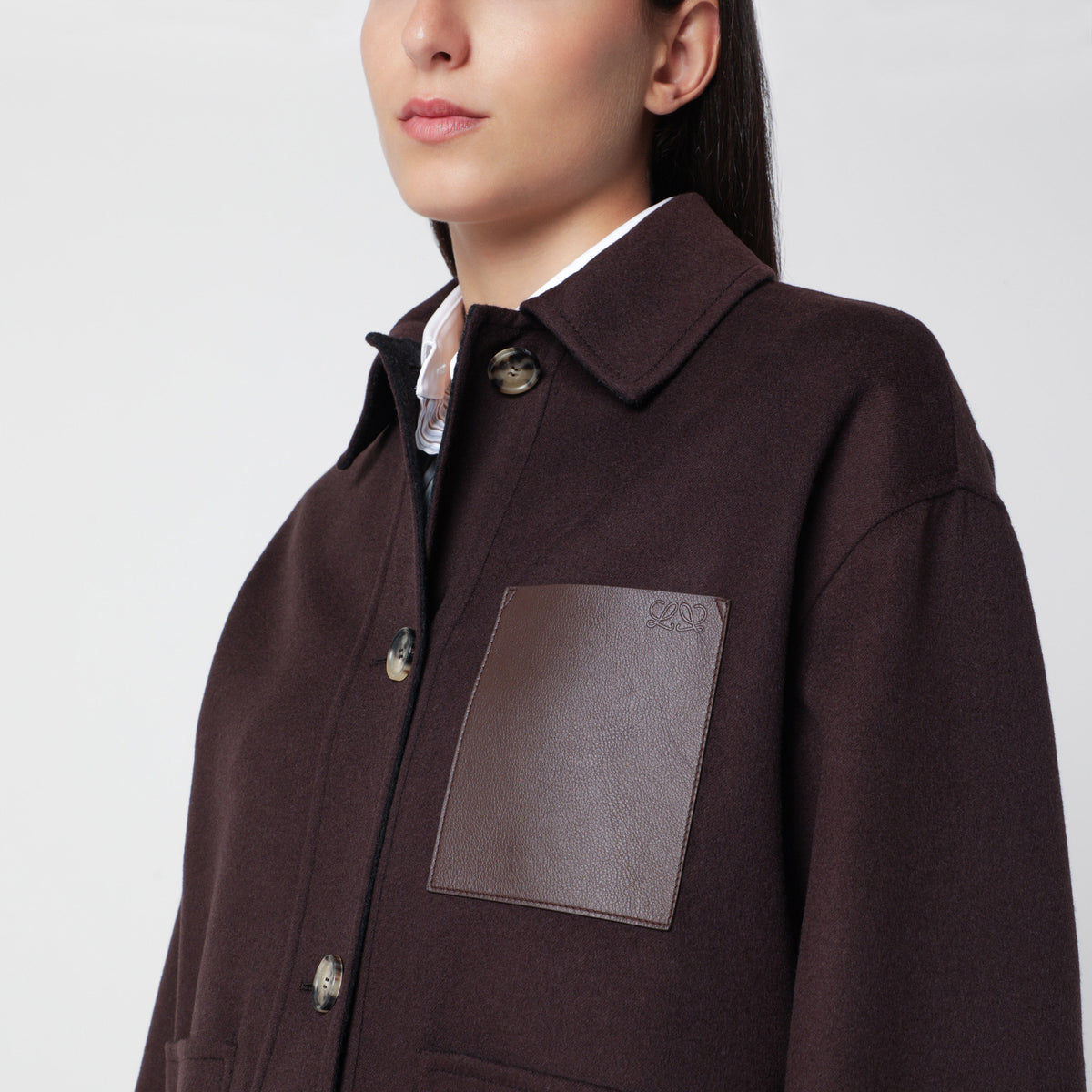 Brown/grey wool and cashmere workwear jacket