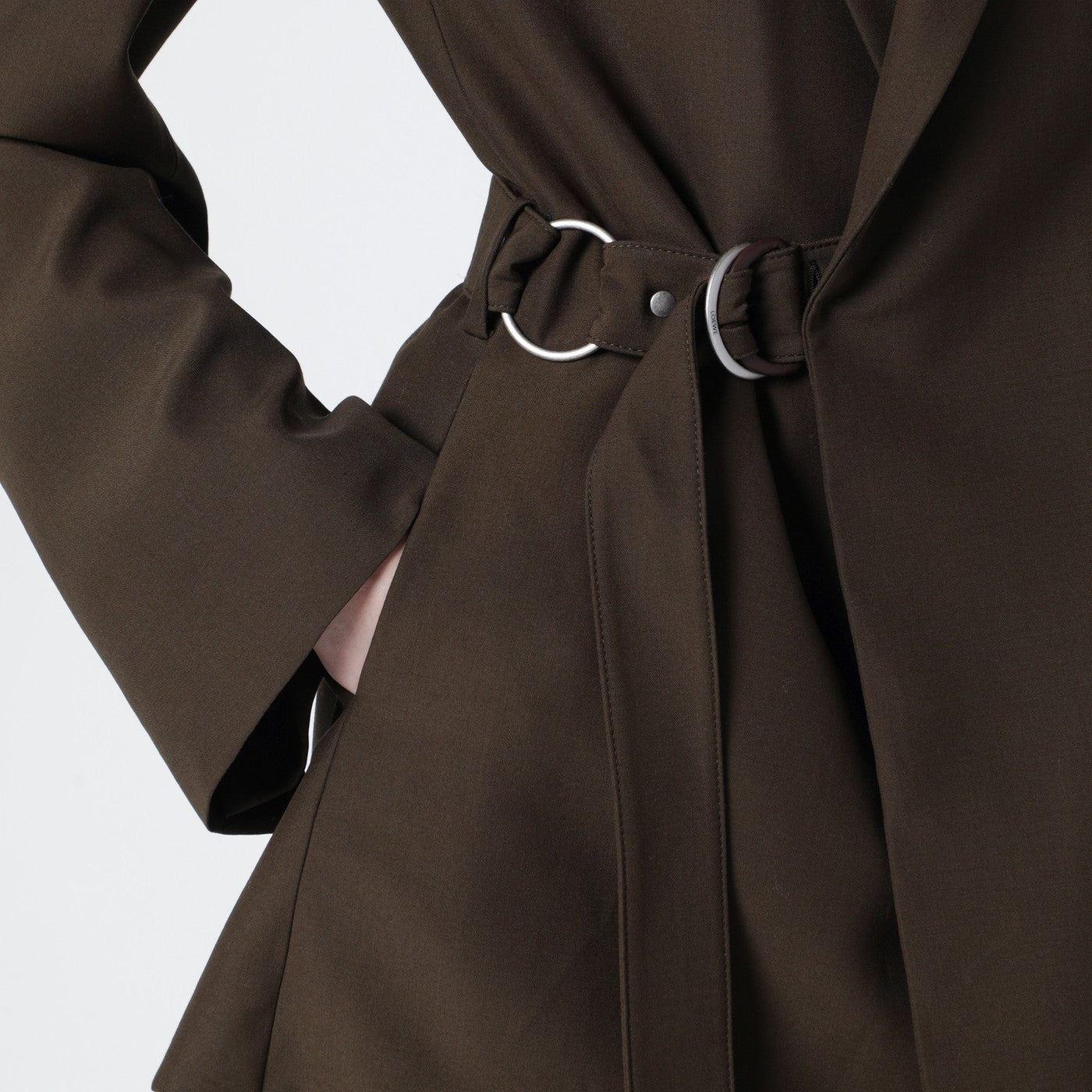 Khaki green double-breasted wool jacket