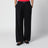 Elasticated wool trousers in black