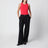 Elasticated wool trousers in black