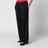 Elasticated wool trousers in black