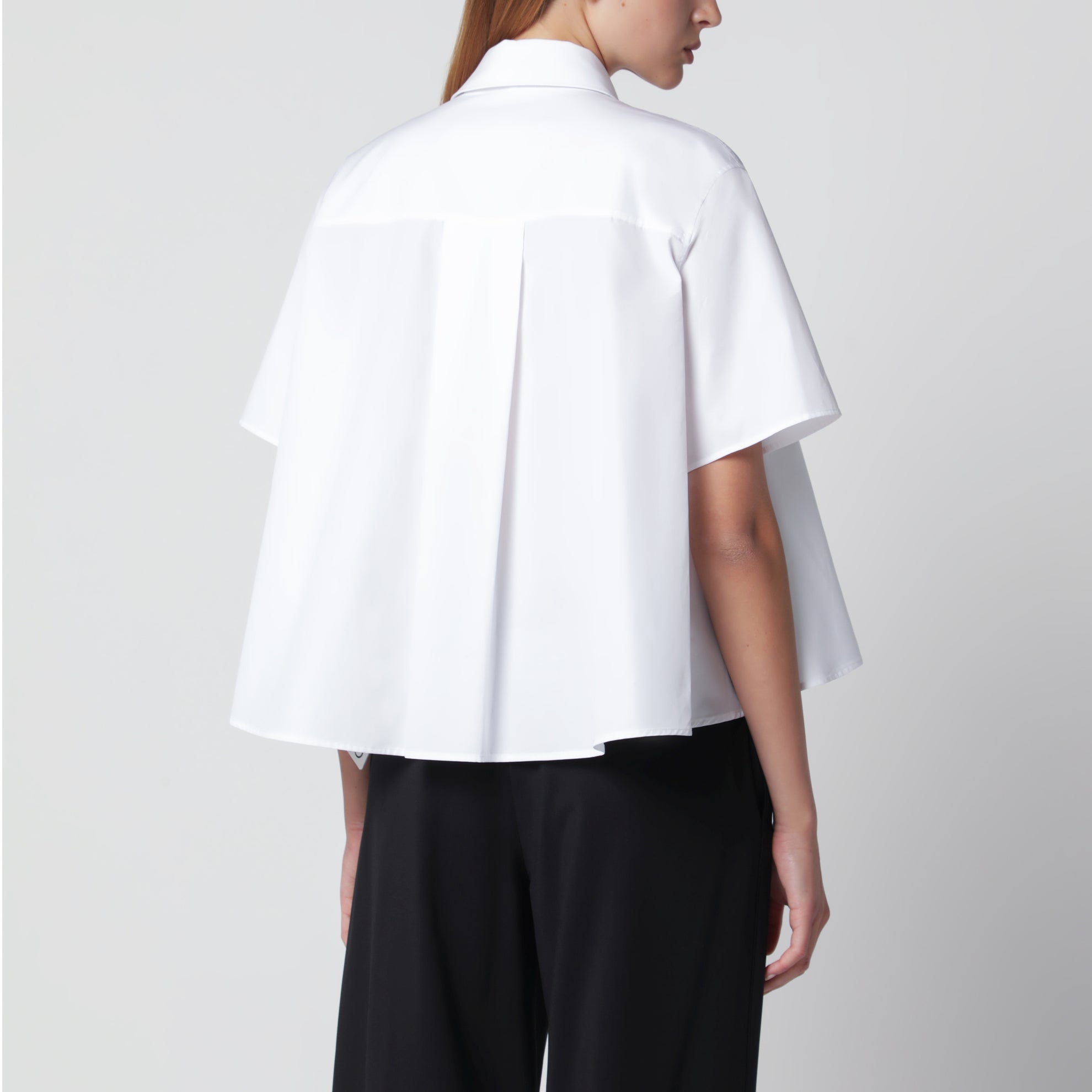Camicia a trapezio bianca in cotone