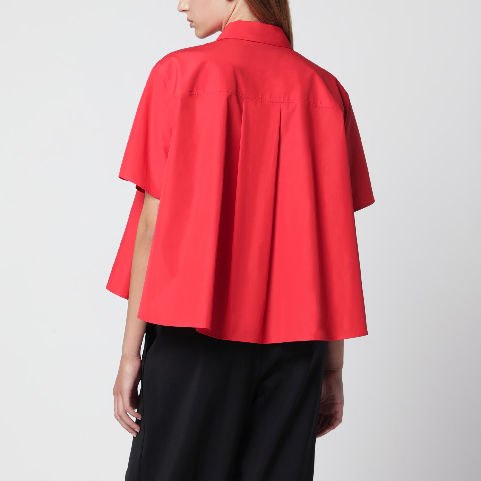 Camicia a trapezio rossa in cotone