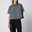 Camicia a trapezio a quadri in cotone tecnico