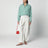 Camicia verde a righe in cotone