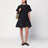 Black mini dress with draping
