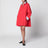 Robe chemise rouge en coton