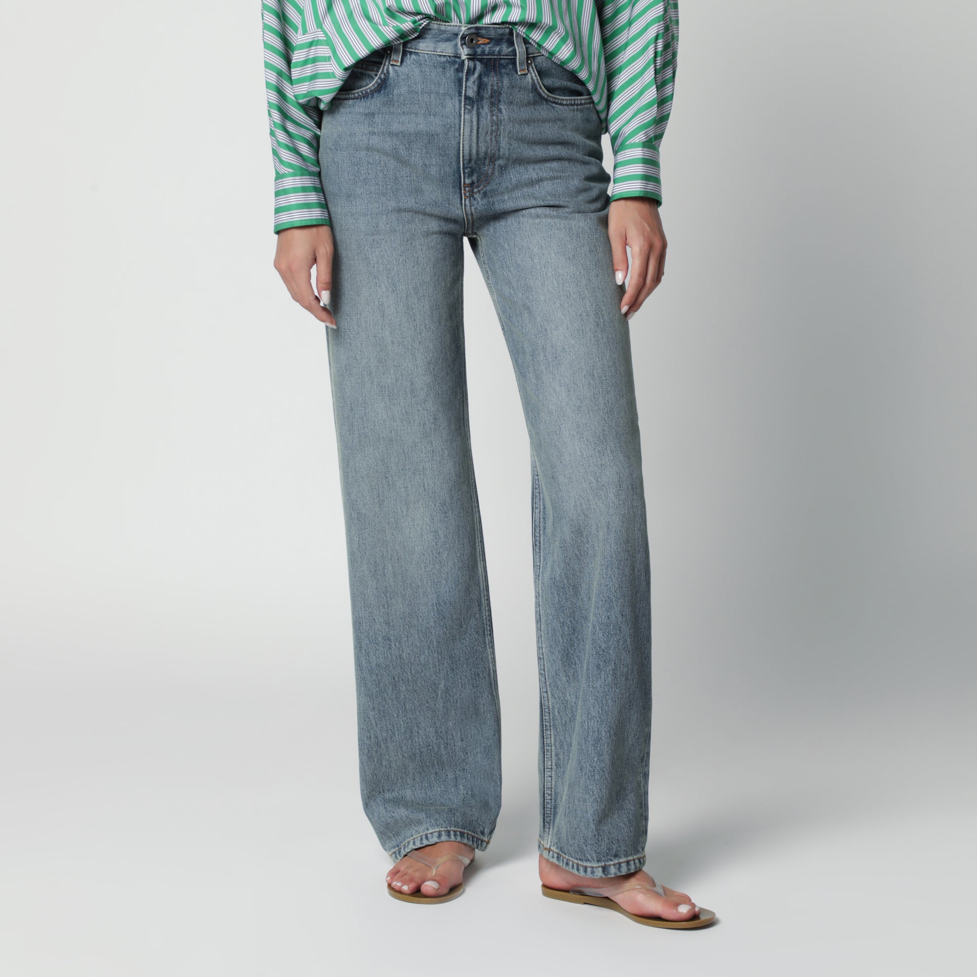 Jeans aus Baumwolldenim in Washed Denim
