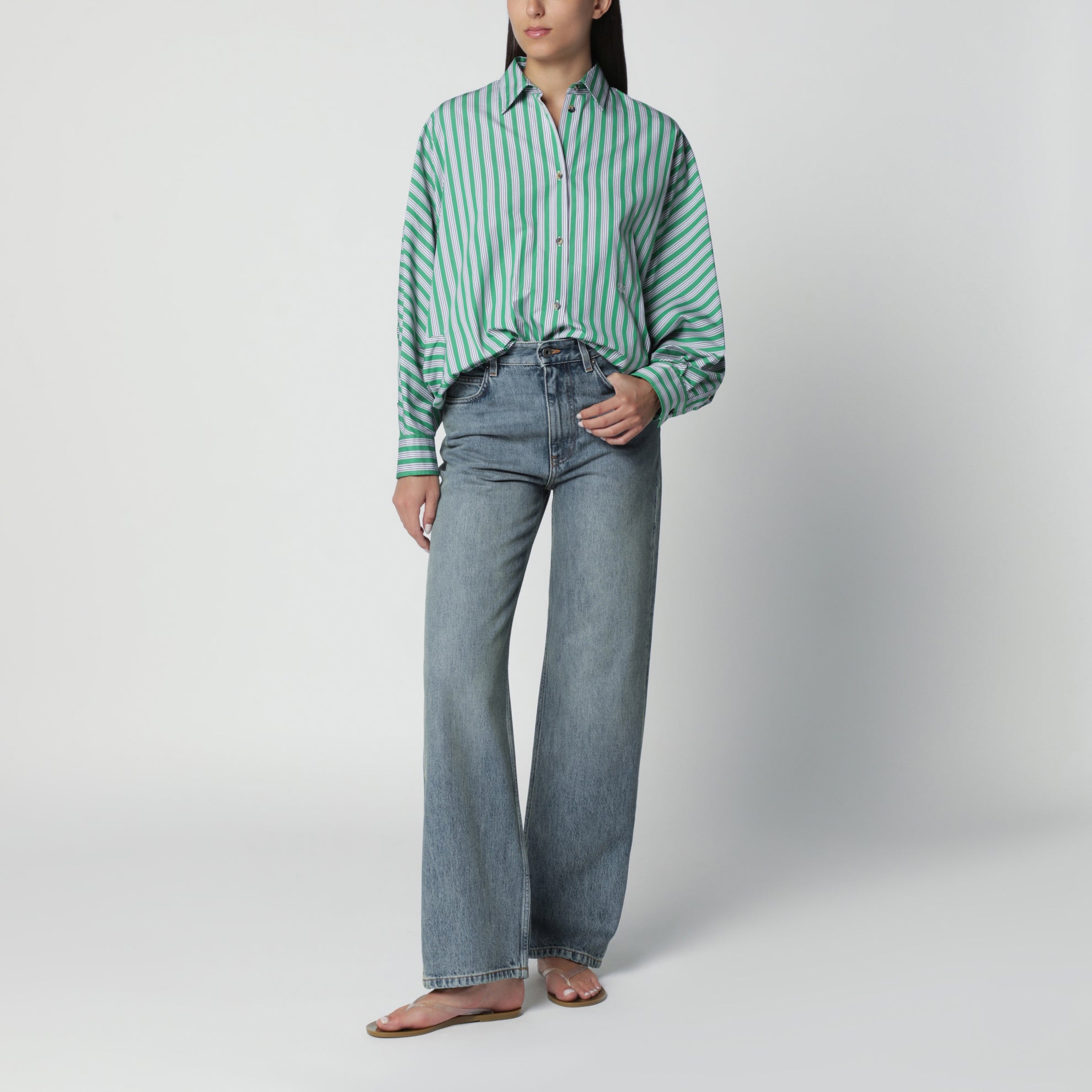 Jeans aus Baumwolldenim in Washed Denim
