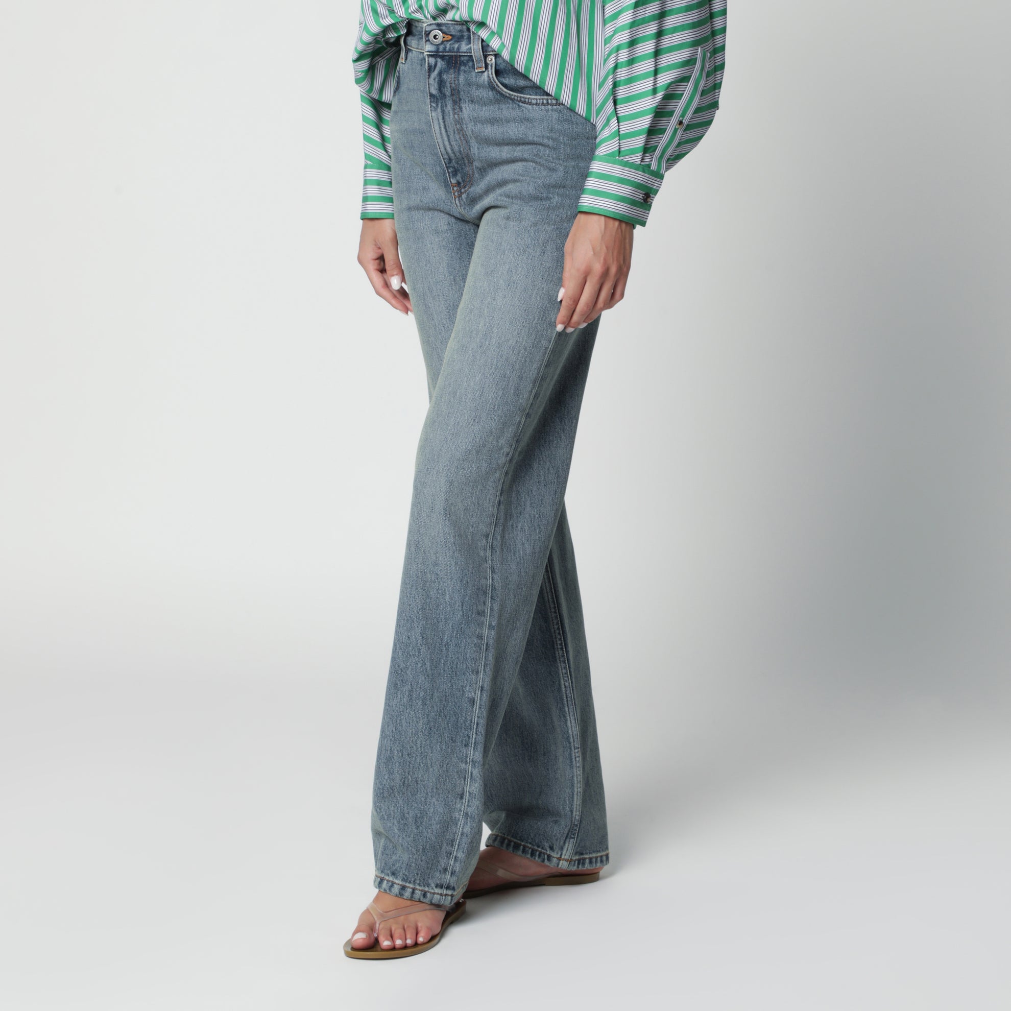 Jeans aus Baumwolldenim in Washed Denim