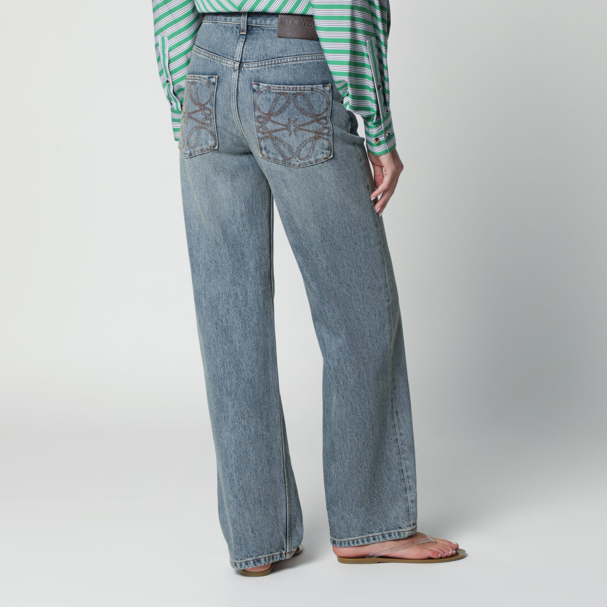 Jeans aus Baumwolldenim in Washed Denim