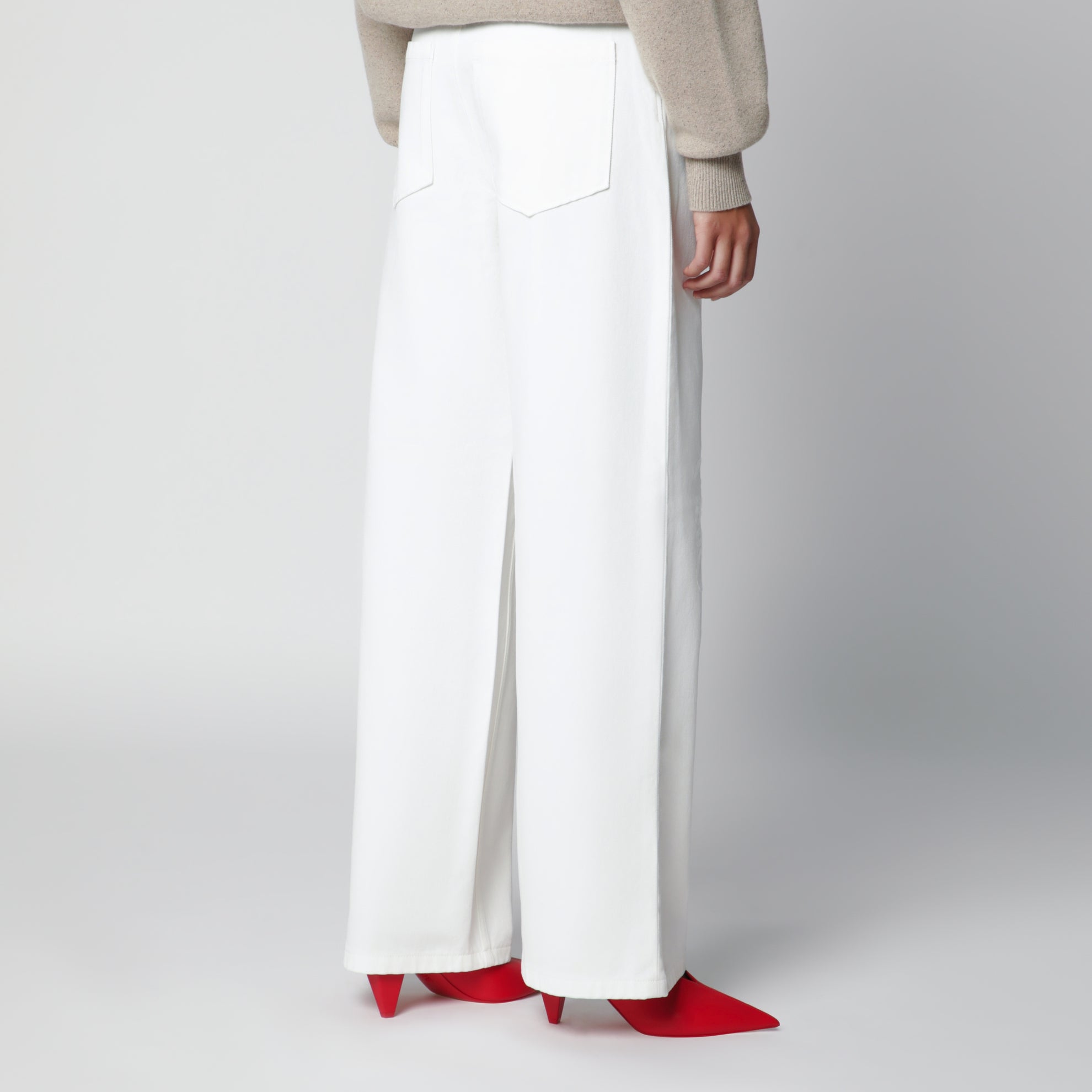 Jean baggy Anagram en denim de coton blanc